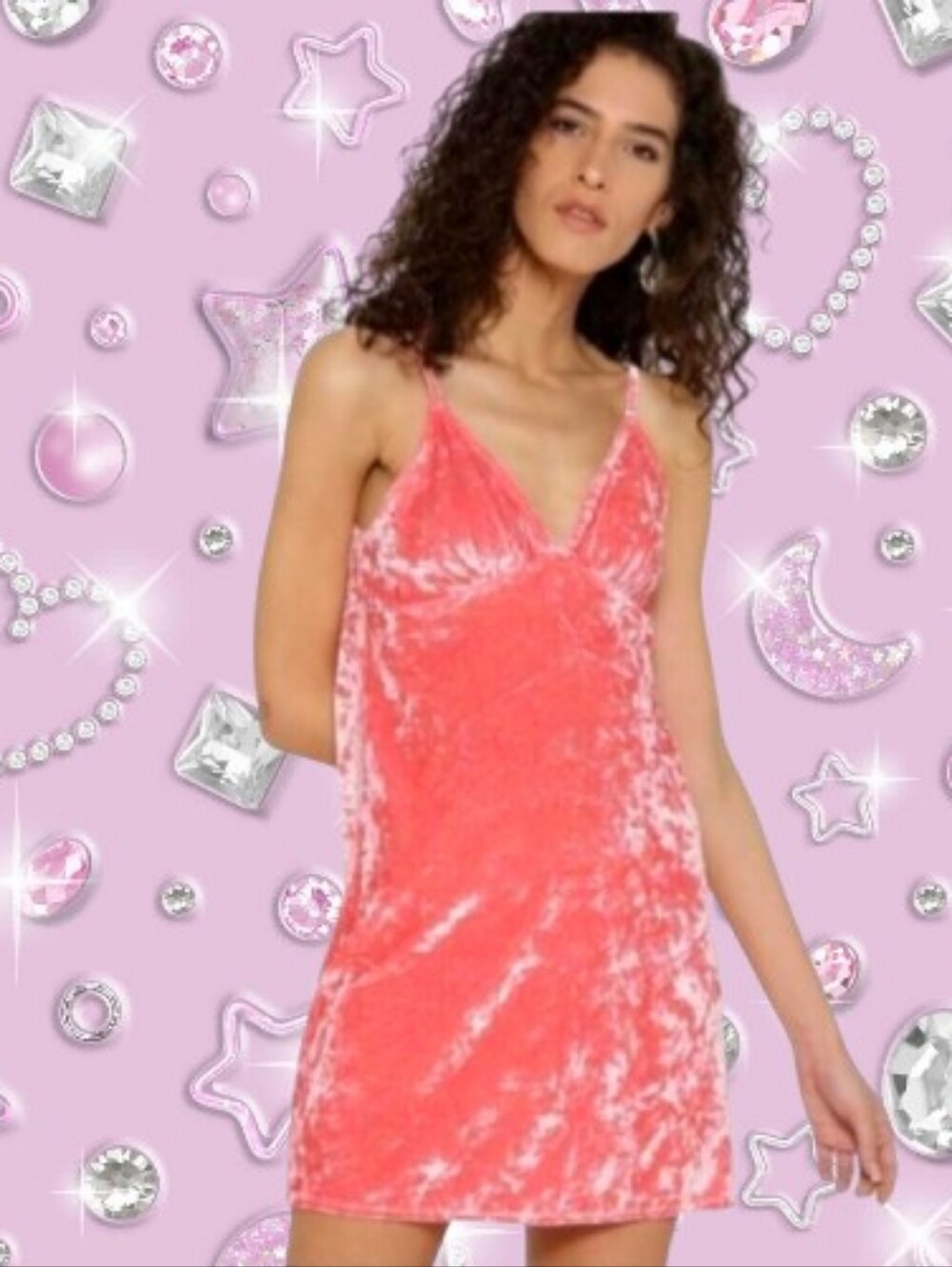 Peachy Pink Velvet Dress